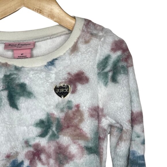 JUICY COUTURE KIDS | Floral Faux Fur Pull Over Sweater | Size 4T - Picture 2 of 11